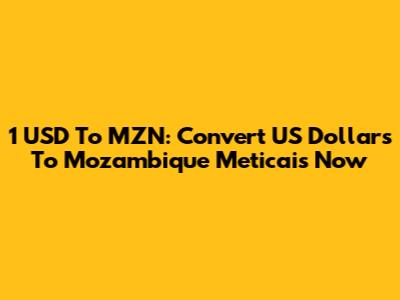 1 USD To MZN: Convert US Dollars To Mozambique Meticais Now