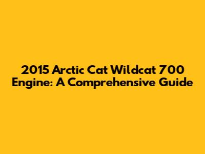 2015 Arctic Cat Wildcat 700 Engine: A Comprehensive Guide