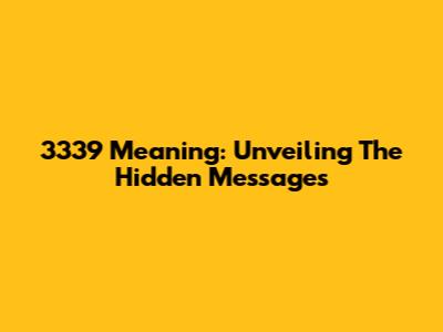 3339 Meaning: Unveiling The Hidden Messages