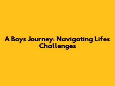 A Boy's Journey: Navigating Life's Challenges