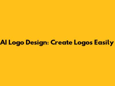 AI Logo Design: Create Logos Easily