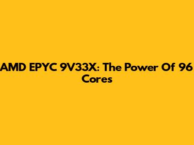 AMD EPYC 9V33X: The Power Of 96 Cores