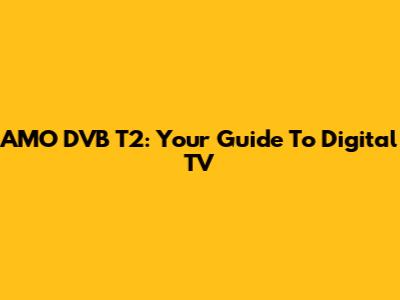 AMO DVB T2: Your Guide To Digital TV