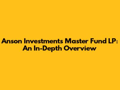 Anson Investments Master Fund LP: An In-Depth Overview
