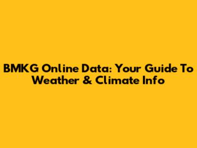 BMKG Online Data: Your Guide To Weather & Climate Info