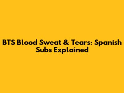 BTS Blood Sweat & Tears: Spanish Subs Explained