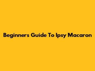Beginner's Guide To Ipsy Macaron
