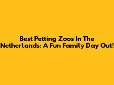 Best Petting Zoos In The Netherlands: A Fun Family Day Out!