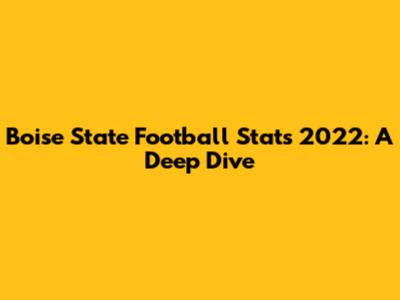 Boise State Football Stats 2022: A Deep Dive