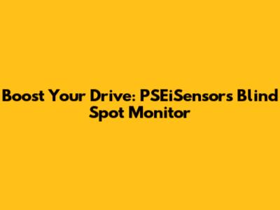 Boost Your Drive: PSEiSensors Blind Spot Monitor