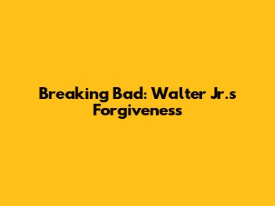 Breaking Bad: Walter Jr.'s Forgiveness