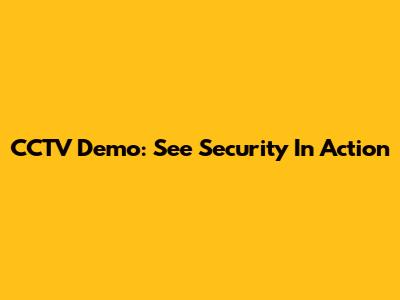 CCTV Demo: See Security In Action