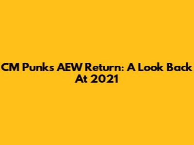CM Punk's AEW Return: A Look Back At 2021