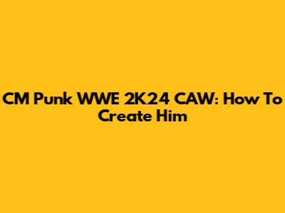 CM Punk WWE 2K24 CAW: How To Create Him