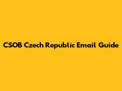 CSOB Czech Republic Email Guide