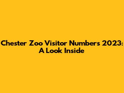 Chester Zoo Visitor Numbers 2023: A Look Inside