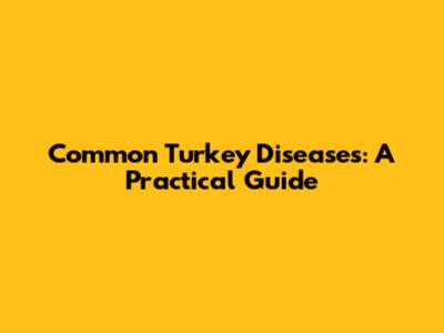 Common Turkey Diseases: A Practical Guide