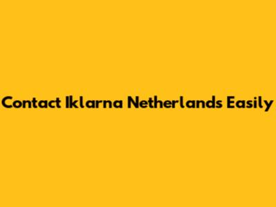 Contact Iklarna Netherlands Easily