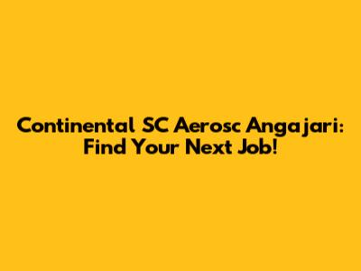 Continental SC Aerosc Angajari: Find Your Next Job!