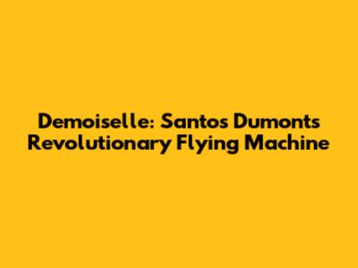 Demoiselle: Santos Dumont's Revolutionary Flying Machine