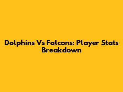 Dolphins Vs Falcons: Player Stats Breakdown