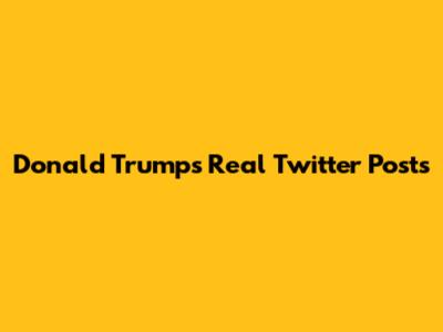 Donald Trump's Real Twitter Posts