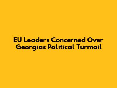 EU Leaders Concerned Over Georgia's Political Turmoil