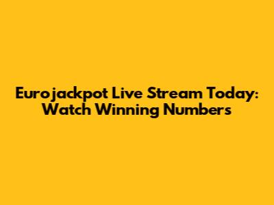 Eurojackpot Live Stream Today: Watch Winning Numbers