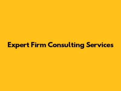 Expert Firm Consulting Services