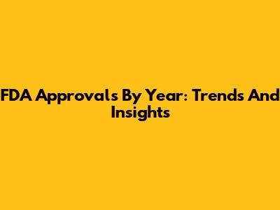 FDA Approvals By Year: Trends And Insights