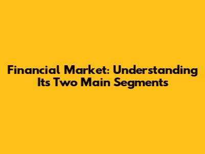 Financial Market: Understanding Its Two Main Segments