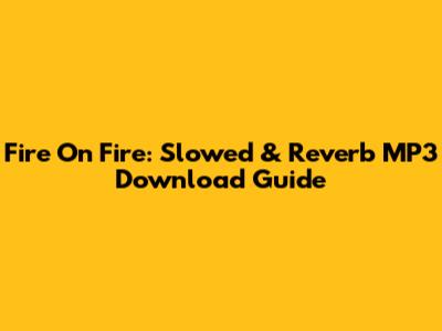 Fire On Fire: Slowed & Reverb MP3 Download Guide