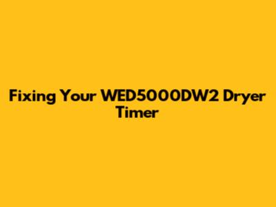 Fixing Your WED5000DW2 Dryer Timer