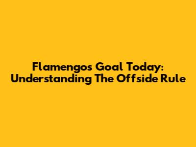 Flamengo's Goal Today: Understanding The Offside Rule
