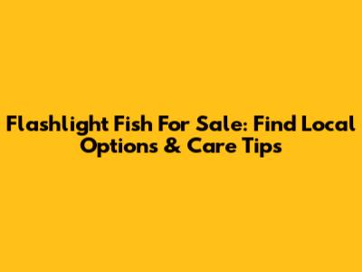 Flashlight Fish For Sale: Find Local Options & Care Tips