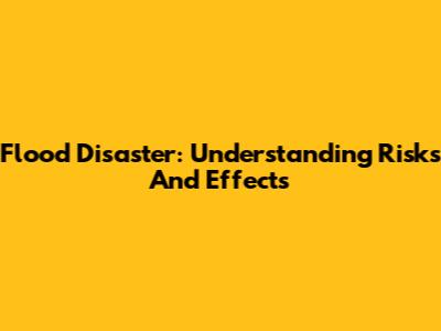 Flood Disaster: Understanding Risks And Effects