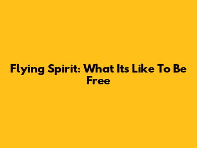 Flying Spirit: What It's Like To Be Free