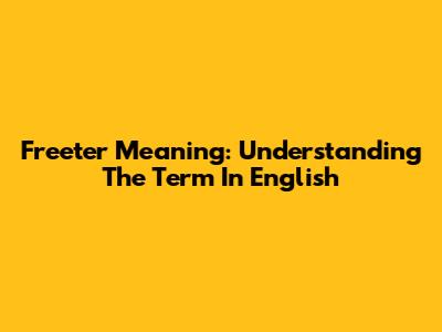 Freeter Meaning: Understanding The Term In English