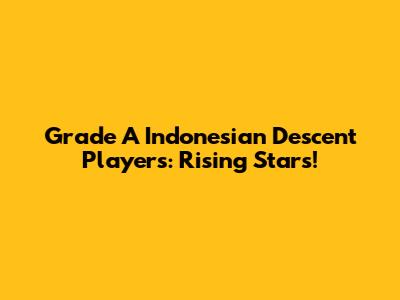Grade A Indonesian Descent Players: Rising Stars!