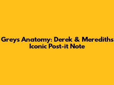 Grey's Anatomy: Derek & Meredith's Iconic Post-it Note