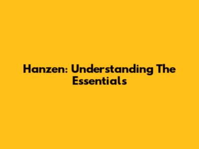 Hanzen: Understanding The Essentials