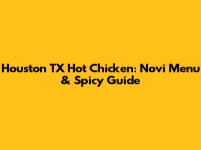 Houston TX Hot Chicken: Novi Menu & Spicy Guide