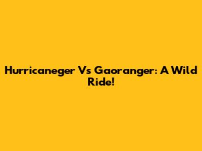 Hurricaneger Vs Gaoranger: A Wild Ride!