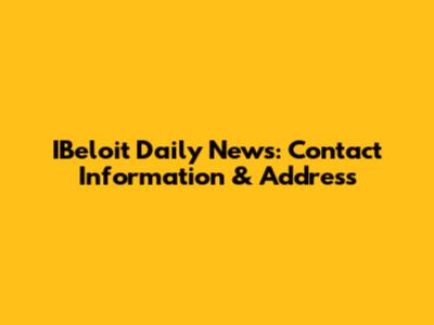 IBeloit Daily News: Contact Information & Address