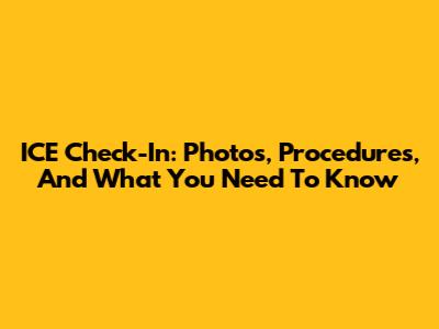 ICE Check-In: Photos, Procedures, And What You Need To Know