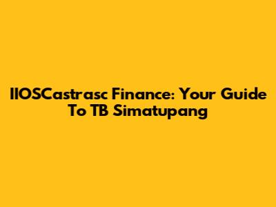 IIOSCastrasc Finance: Your Guide To TB Simatupang