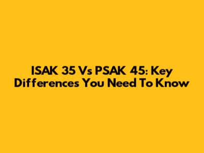 ISAK 35 Vs PSAK 45: Key Differences You Need To Know