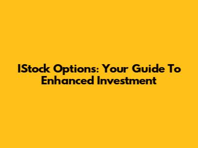 IStock Options: Your Guide To Enhanced Investment