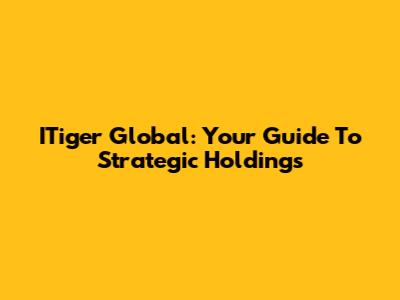 ITiger Global: Your Guide To Strategic Holdings