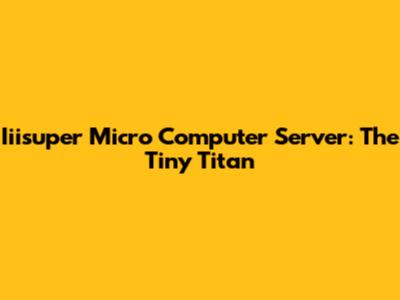 Iiisuper Micro Computer Server: The Tiny Titan